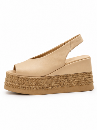 Agnesa Leather Espadrille Sandal - Beige