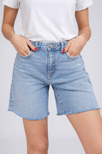 Classic Raw Hem Denim Shorts