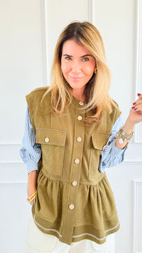 Stripe Contrast Top-130 Long Sleeve Set-sew in love-Coastal Bloom Boutique, find the trendiest versions of the popular styles and looks Located in Indialantic, FL