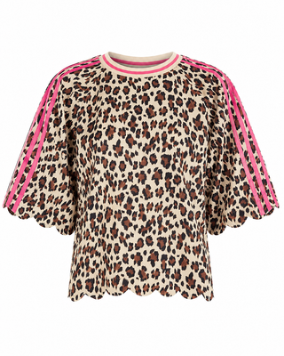 Scalloped Animal Print Top