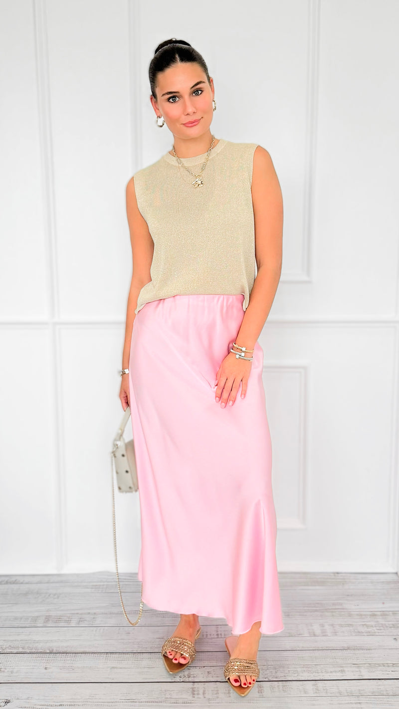 Isabella Italian Skirt- Light Pink-170 Bottoms-SEE YOU IN ROME-Coastal Bloom Boutique, find the trendiest versions of the popular styles and looks Located in Indialantic, FL
