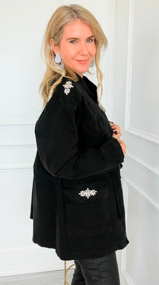 Pocketful of Sparkle Italian Jacket- Black