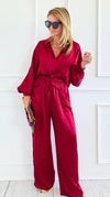 Slow Mornings Set - Burgundy-210 Loungewear/Sets-Jodifl-Coastal Bloom Boutique, find the trendiest versions of the popular styles and looks Located in Indialantic, FL