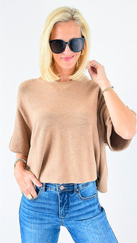 Winter in Amalfi Italian Top - Camel-140 Sweaters-Italianissimo-Coastal Bloom Boutique, find the trendiest versions of the popular styles and looks Located in Indialantic, FL