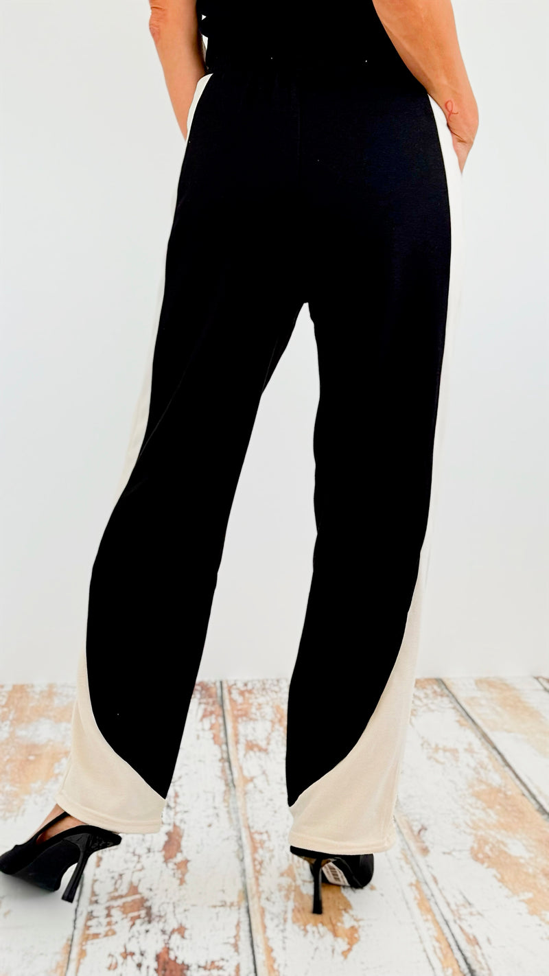 French Terry Color Block Sweatpants-170 Bottoms-Love Poem-Coastal Bloom Boutique, find the trendiest versions of the popular styles and looks Located in Indialantic, FL