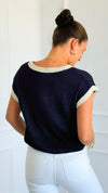 Lucky Charm Knit Top - Navy-100 Sleeveless Tops-Blu Pepper-Coastal Bloom Boutique, find the trendiest versions of the popular styles and looks Located in Indialantic, FL