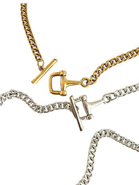 Cuban Link Equestrian Toggle Long Necklace-230 Jewelry-YOCHI-Coastal Bloom Boutique, find the trendiest versions of the popular styles and looks Located in Indialantic, FL