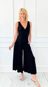 Moonlight Stroll Surplice Jumpsuit-200 Dresses/Jumpsuits/Rompers-Zenana-Coastal Bloom Boutique, find the trendiest versions of the popular styles and looks Located in Indialantic, FL