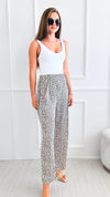 Wild Print Wide Leg Pants - Olive-170 Bottoms-Kori America-Coastal Bloom Boutique, find the trendiest versions of the popular styles and looks Located in Indialantic, FL