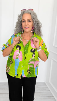 Culture Shock Italian Button Top-110 short Sleeve Top-PORCIENTO-Coastal Bloom Boutique, find the trendiest versions of the popular styles and looks Located in Indialantic, FL