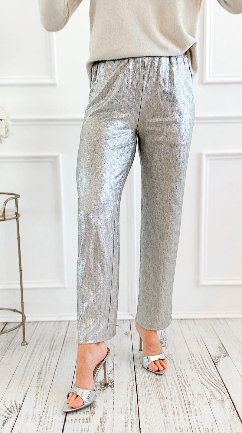 Disco Dream Straight Leg Pants -Silver -JOH-100 Pants-Joh Apparel-Coastal Bloom Boutique, find the trendiest versions of the popular styles and looks Located in Indialantic, FL