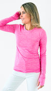 Essential Brushed Thumbpocket Tee- Pink-110 Long Sleeve Tops-Mono B-Coastal Bloom Boutique, find the trendiest versions of the popular styles and looks Located in Indialantic, FL