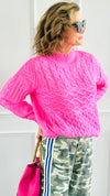 Playful Texture Knit Sweater-140 Sweaters-ROUSSEAU-Coastal Bloom Boutique, find the trendiest versions of the popular styles and looks Located in Indialantic, FL