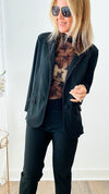 Rhinestone Trim Joan Blazer-160 Jackets-Joh Apparel-Coastal Bloom Boutique, find the trendiest versions of the popular styles and looks Located in Indialantic, FL