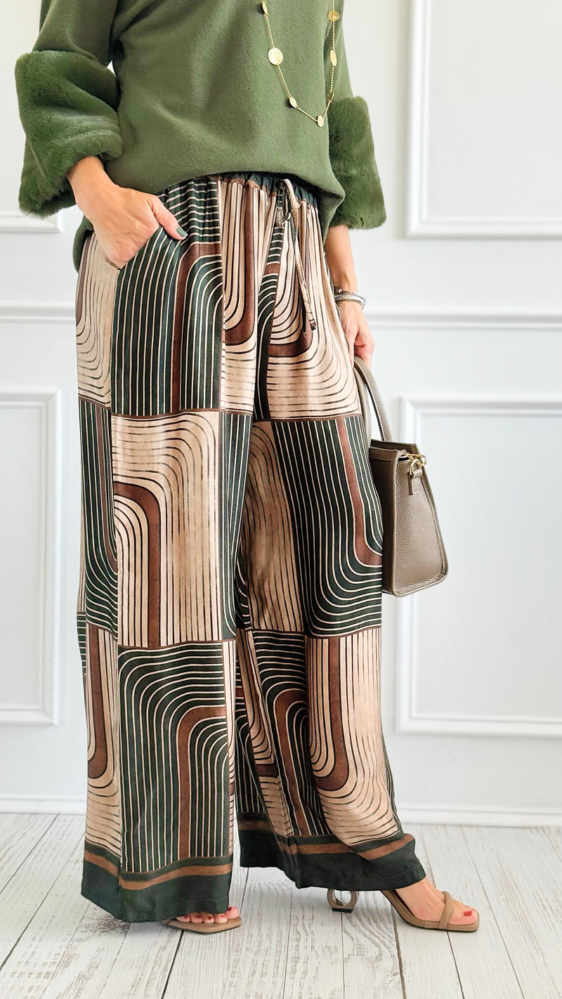 Modern Labyrinth Italian Pant-100 Pants-K2-Coastal Bloom Boutique, find the trendiest versions of the popular styles and looks Located in Indialantic, FL