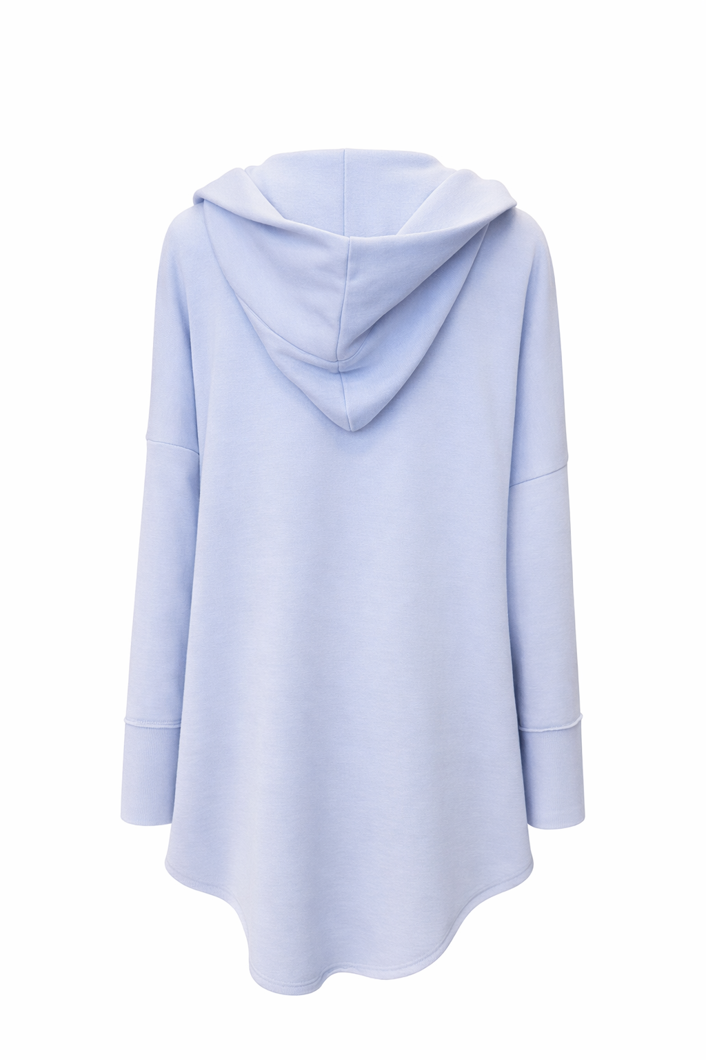 Open Front Longline Hoodie Cardigan - Sky Blue