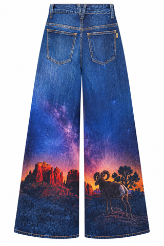 Sunset Print Wide Leg Pants