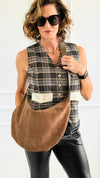 Italian Suede & Leather Hobo Bag-240 Bags-DEDA LEATHER-Coastal Bloom Boutique, find the trendiest versions of the popular styles and looks Located in Indialantic, FL
