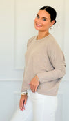 Brushed Melange Sweater - Ash Mocha-140 Sweaters-Zenana-Coastal Bloom Boutique, find the trendiest versions of the popular styles and looks Located in Indialantic, FL
