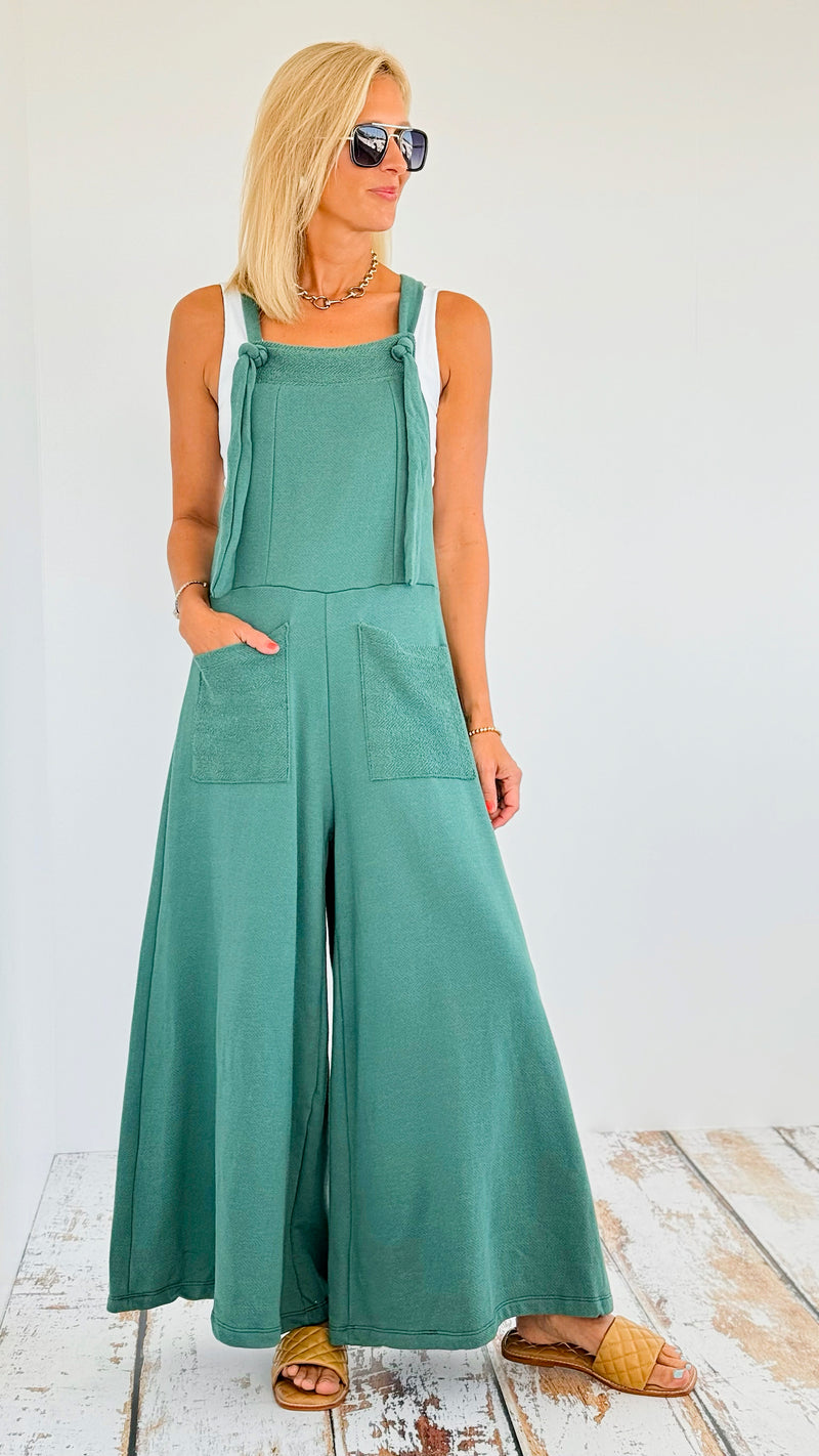 Adjustable Straps Jumpsuit- Hunter Green-200 Dresses/Jumpsuits/Rompers-BucketList-Coastal Bloom Boutique, find the trendiest versions of the popular styles and looks Located in Indialantic, FL