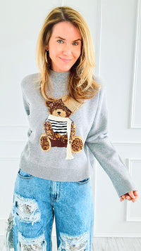 Bundle Up Bear Italian Sweater-140 Sweaters-Italianissimo-Coastal Bloom Boutique, find the trendiest versions of the popular styles and looks Located in Indialantic, FL