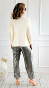 Stardust Sequin Pants - Sage-100 Pants-Rousseau-Coastal Bloom Boutique, find the trendiest versions of the popular styles and looks Located in Indialantic, FL