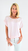 Satin Whisper Short Sleeve Top-110 Short Sleeve Tops-V6-Coastal Bloom Boutique, find the trendiest versions of the popular styles and looks Located in Indialantic, FL