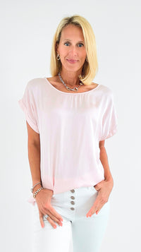 Satin Whisper Short Sleeve Top-110 Short Sleeve Tops-V6-Coastal Bloom Boutique, find the trendiest versions of the popular styles and looks Located in Indialantic, FL