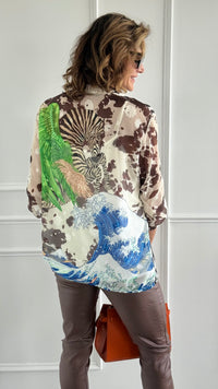 Jungle Muse Sheer Italian Top-110 short Sleeve Top-SUNNY HOLIDAYS-Coastal Bloom Boutique, find the trendiest versions of the popular styles and looks Located in Indialantic, FL