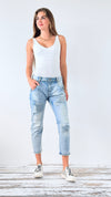 Love Sequins Italian Denim Pant-190 Denim-Italianissimo-Coastal Bloom Boutique, find the trendiest versions of the popular styles and looks Located in Indialantic, FL