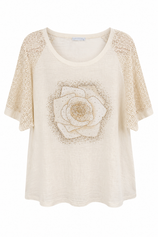 Blooming Beauty Lace Sleeve Italian Top