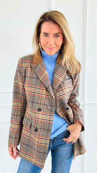 Autumn Lecture Elbow Patch Blazer-160 Jackets-JODIFL-Coastal Bloom Boutique, find the trendiest versions of the popular styles and looks Located in Indialantic, FL