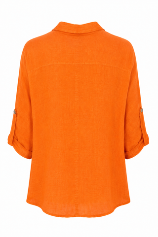 Sunlit Stroll Linen Italian Button- Up Tunic