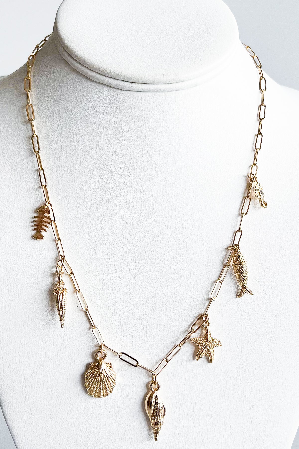 Ocean Life Gold Necklace-230 Jewelry-Golden Stella-Coastal Bloom Boutique, find the trendiest versions of the popular styles and looks Located in Indialantic, FL