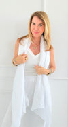 Chic Italian Scarf- White-260 Other Accessories-NSP/PORCIENTO-Coastal Bloom Boutique, find the trendiest versions of the popular styles and looks Located in Indialantic, FL