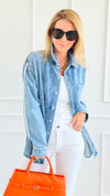 Track the Trends Denim Top-130 Long Sleeve Tops-White Birch-Coastal Bloom Boutique, find the trendiest versions of the popular styles and looks Located in Indialantic, FL