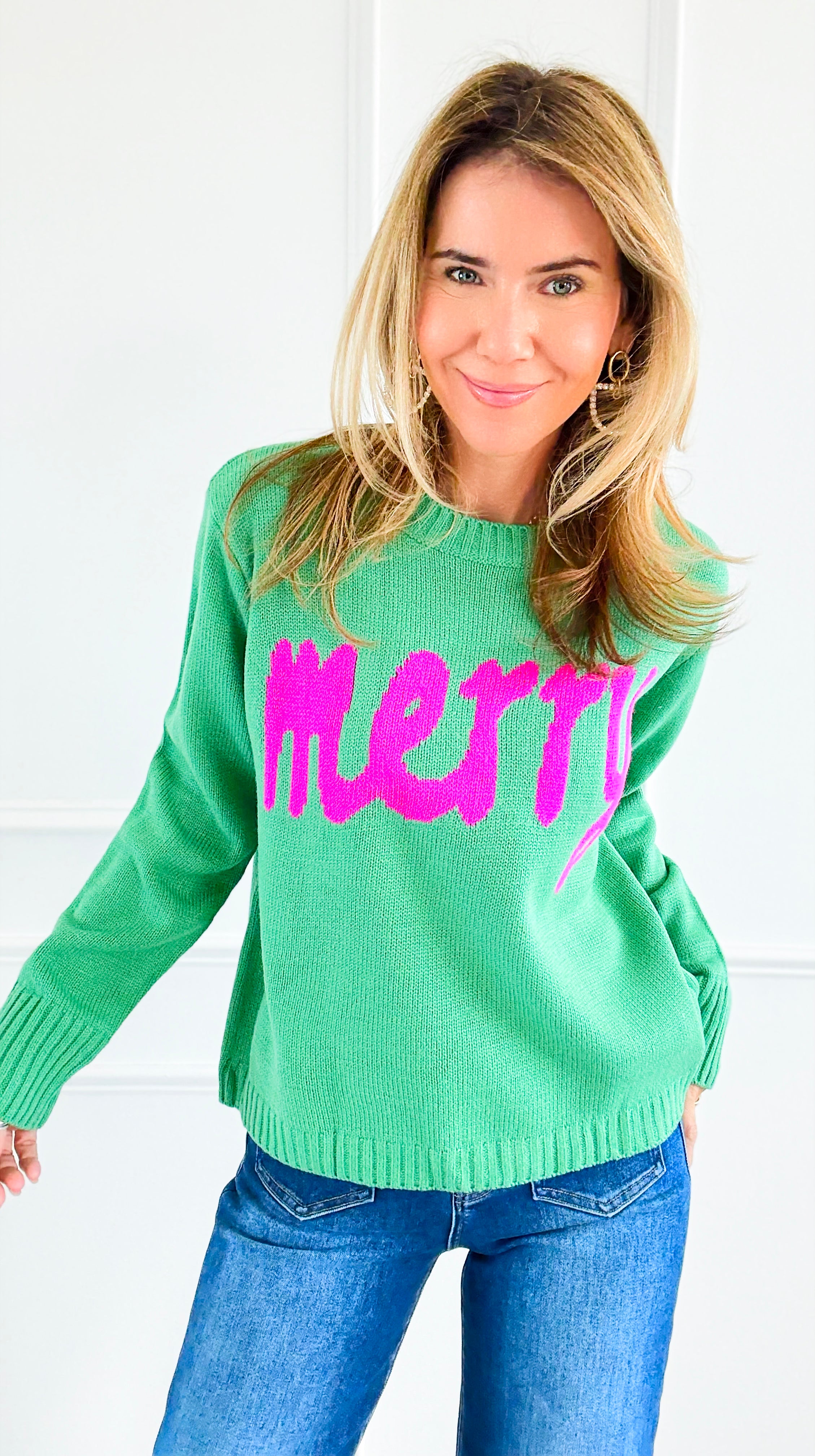 Merry & Bright Sweater-140 Sweaters-PANACHE APPAREL-Coastal Bloom Boutique, find the trendiest versions of the popular styles and looks Located in Indialantic, FL