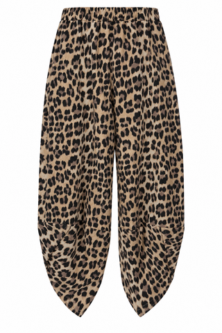La Spezia Italian Barrel Pant - Leopard/Taupe