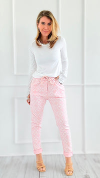 Clover Italian Joggers- Light Pink-pants-Italianissimo-Coastal Bloom Boutique, find the trendiest versions of the popular styles and looks Located in Indialantic, FL