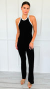 On-Track 2pc Athleisure Set-Black/White-210 Loungewear/Sets-RAE MODE-Coastal Bloom Boutique, find the trendiest versions of the popular styles and looks Located in Indialantic, FL