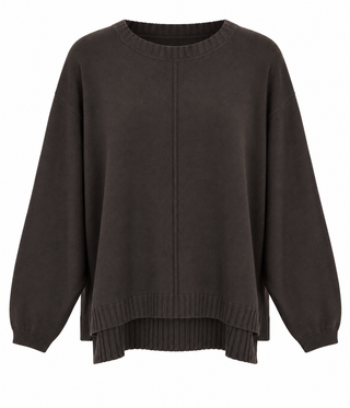 Break Free Seam Detail Italian Sweater - Brown
