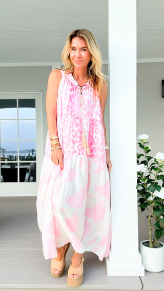 Island Air Italian Dress- Pink