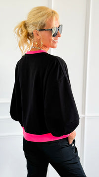 Pop of Color Italian Sweatshirt-110 Long Sleeve Tops-LAVVIA-Coastal Bloom Boutique, find the trendiest versions of the popular styles and looks Located in Indialantic, FL