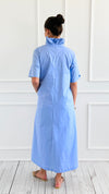 Pleated Collar Midi Dres-SKY-200 Dresses/Jumpsuits/Rompers-Adrienne-Coastal Bloom Boutique, find the trendiest versions of the popular styles and looks Located in Indialantic, FL