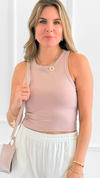 Contrast tank top- Blush-100 Sleeveless Tops-Style Melody-Coastal Bloom Boutique, find the trendiest versions of the popular styles and looks Located in Indialantic, FL
