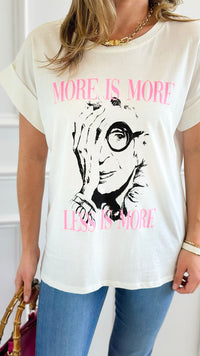 Less & More Italian Graphic Tee-110 Short Sleeve Tops-FIRSTAGE-Coastal Bloom Boutique, find the trendiest versions of the popular styles and looks Located in Indialantic, FL