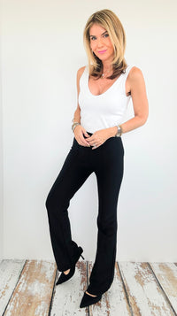 Sleek High-Waisted Flare Pants - Black-170 Bottoms-Love Poem-Coastal Bloom Boutique, find the trendiest versions of the popular styles and looks Located in Indialantic, FL