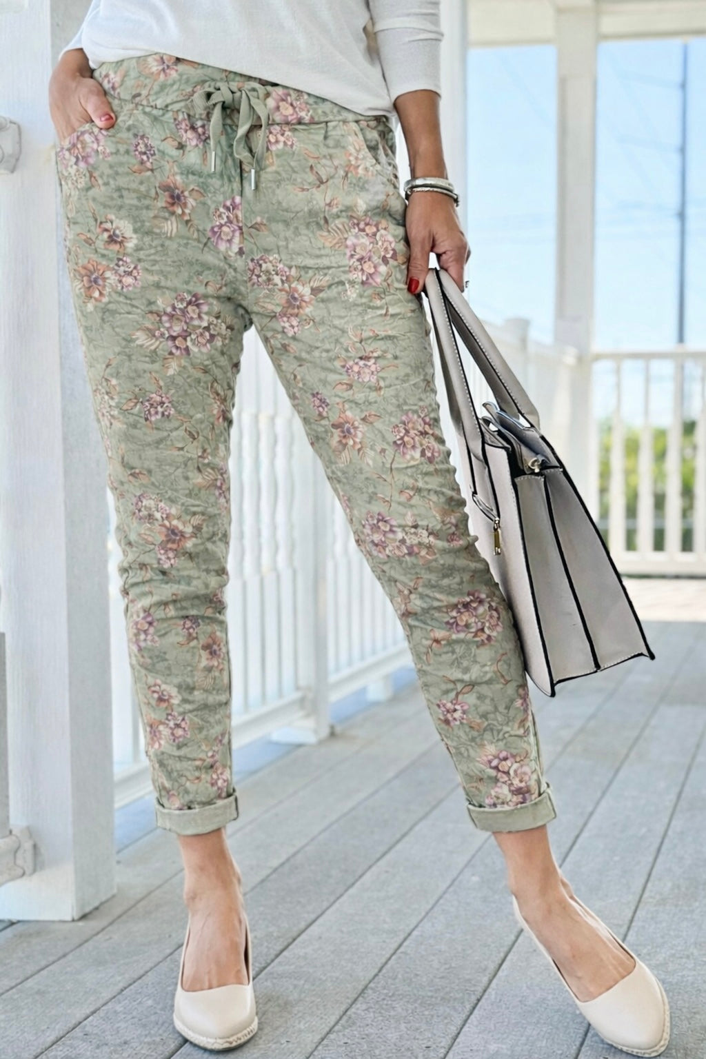 Calm Blossom Italian Jogger- Sage