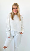 Sunset Fields Off-Shoulder Knit-140 Sweaters-Mello-Coastal Bloom Boutique, find the trendiest versions of the popular styles and looks Located in Indialantic, FL