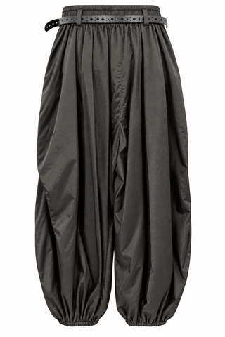 Satin Balloon Italian Track Pants - Chocolate